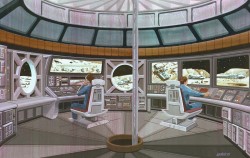 70sscifiart:NASA artist Rick Guidice’s renditions of the exterior and interiors of a lunar colony, 1969.
