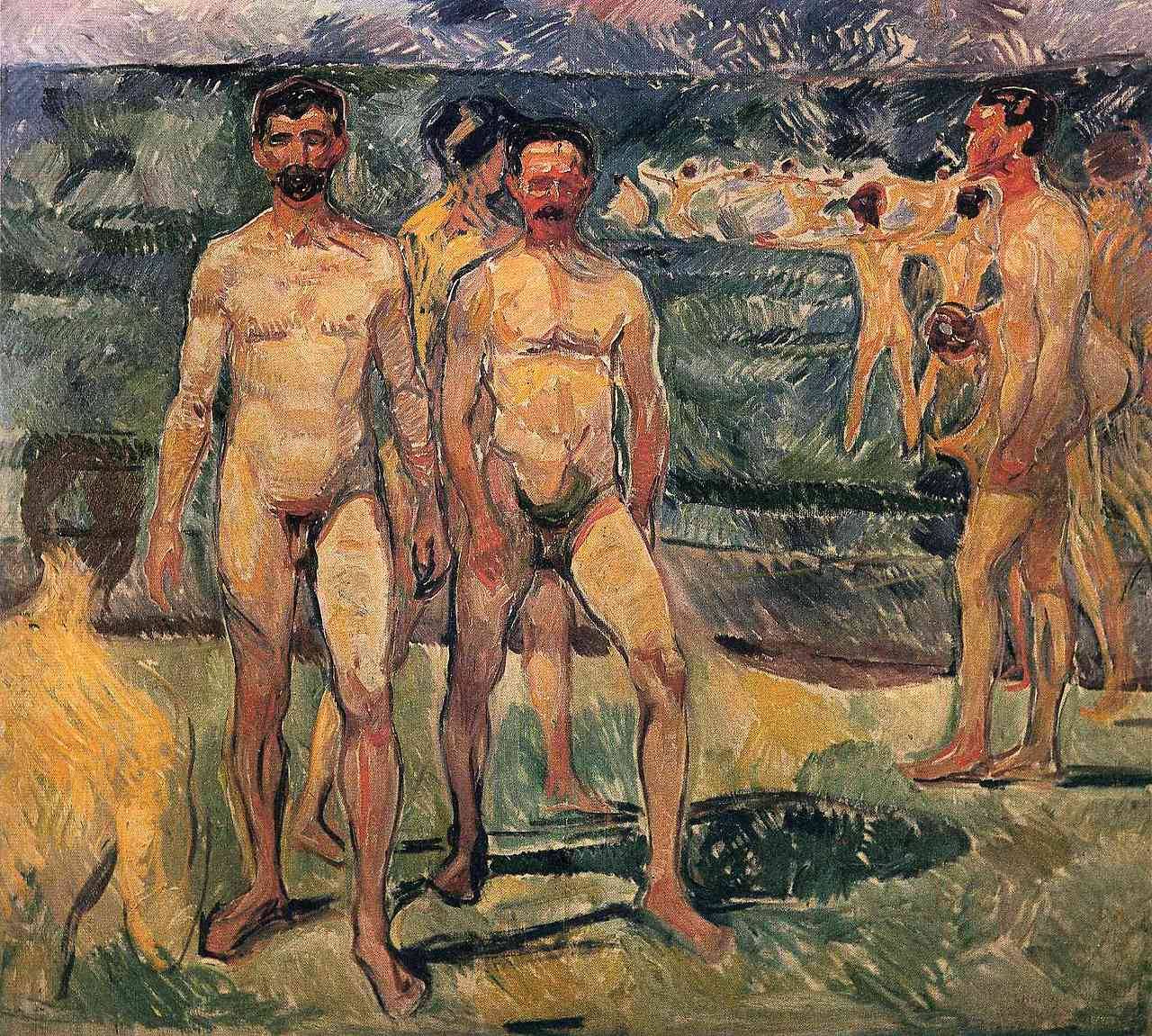 art4gays:  expressionism-art: Bathing Men, 1907, Edvard MunchSize: 206x227 cmMedium: