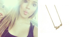 villegas-news:  Hi guys  Today is a jewel style and more precisely a necklace.  This is a necklace from  Princessejewerly.com So on a recent photo instagram, Jasmine wearing a necklace in gold plated saw the price tag with “love”.  I think it