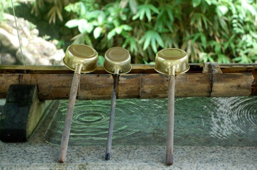 Purification fountain, Tenjoji, Kobe, Japan