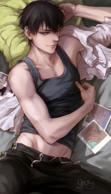 yaoi-blcd:  hizu-ka:   By Umary || ✓ || +※Permission to upload this was given by the artist ※Повторная перепечатка в вк запрещена   fanart of Old Xian’s [19 Days], character He Tian 