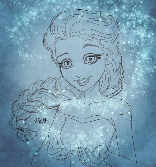 Merry Christmas and Happy Holidays! Sketch of Elsa for fun. ⭐️✨❄️☃️ #jayju #elsa #disney #frozen #ev