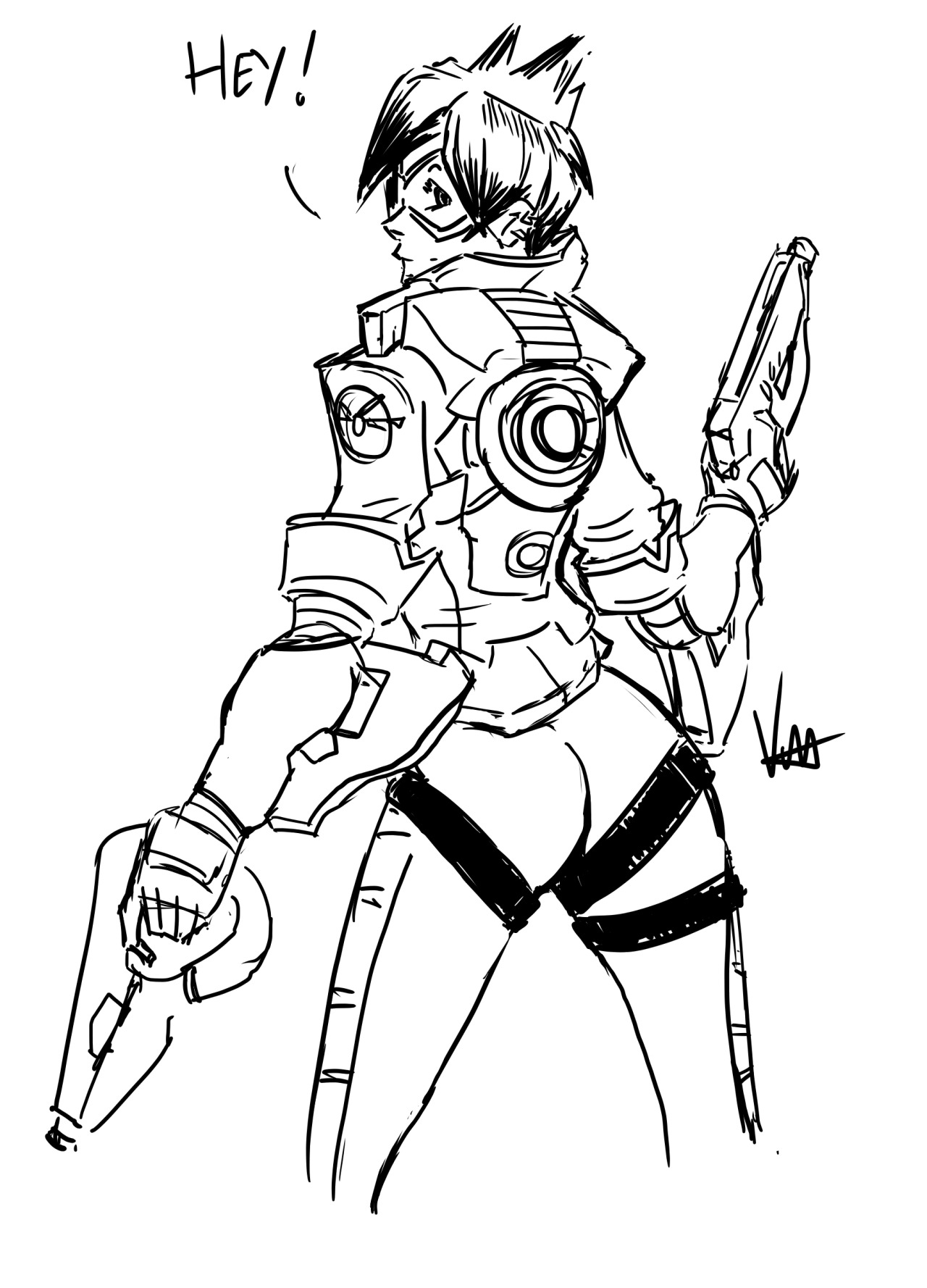 vpgvini:  A really fast sketch before I sleep, Tracer is one of the most cool characters