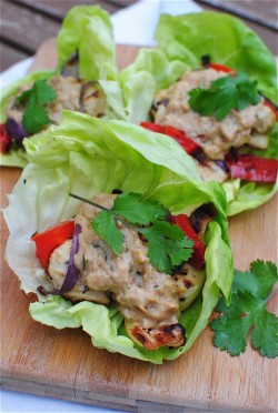 foodopia:  peanut chicken satay lettuce wraps: recipe here 