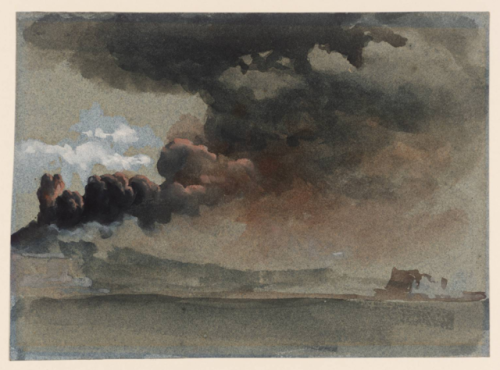 Clarkson Frederick Stanfield 1793–1867Three Views of Vesuvius in Eruption 1839Watercolour and gouach