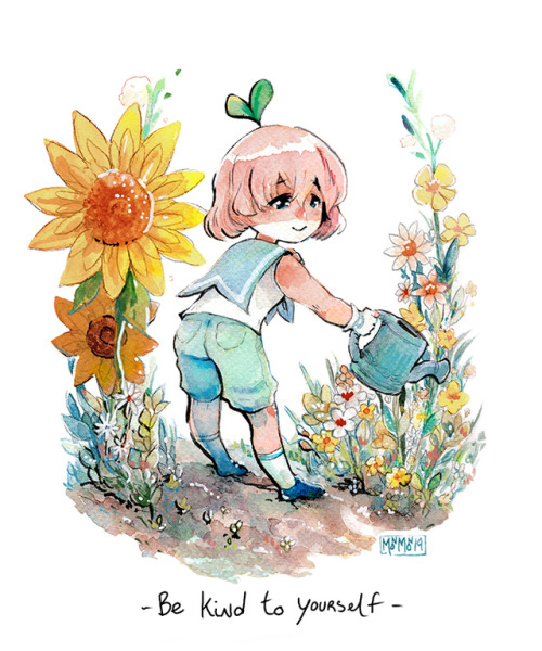 Self-care watercolours I made for Otakuthon this year.Please do remember to take care of yourself.