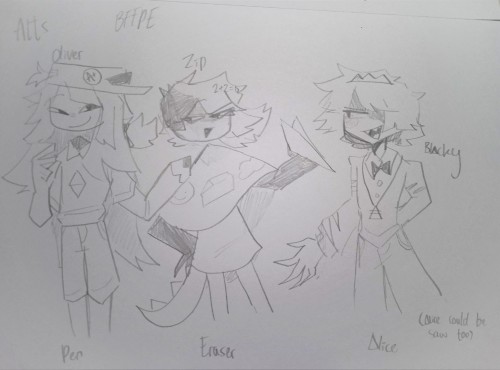 ALT VERSIONS:
Oliver - Pen
Zip - Eraser
∆lice - Blocky