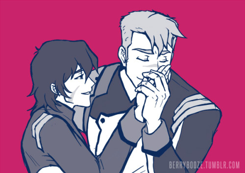 berrybooze: THEIR NEW UNIFORM DAMN Anyway. A quick doodle! I’ve been loving palm kisses lately so. Shiro’s doing it for a change :D 