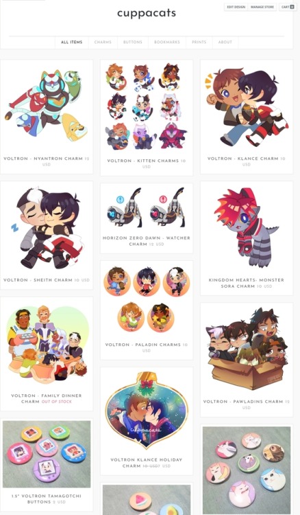 cuppacats:Hey guys. I’ve got leftover con merch available in my store rn. Stock is very limitedhttps