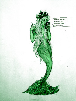 arendelle:  Starbucks inspired mermaid for Sketch Dailies! 