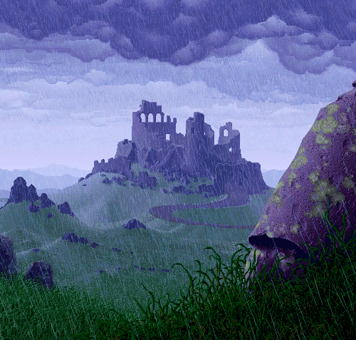 the2dstagesfg:“Castle Ruins” by Mark Ferrari