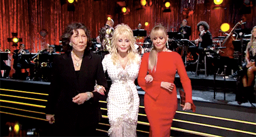 katharinehepburning:  Lily Tomlin, Dolly Parton and Jane Fonda in 9 to 5 (1980) // 69th Emmy Awards (2017)