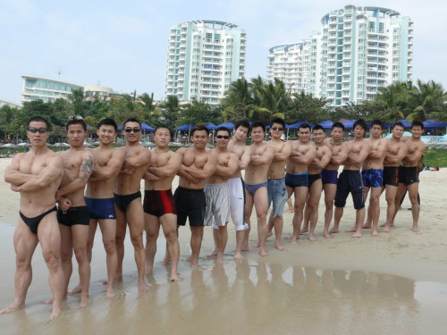 Young bodybuilders at a training camp in Sanya, China (Part 5 of 5)