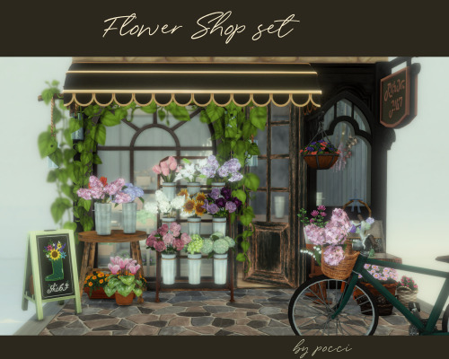 serenebluesims: Flower Shop Set   by pocci  This set includes a flower display stand, a bu