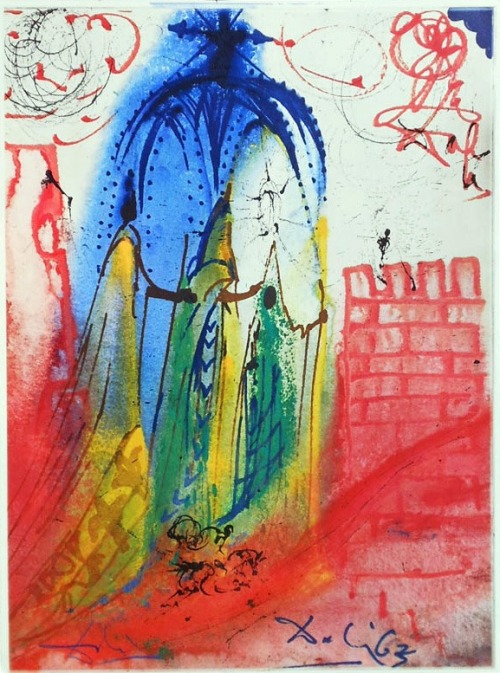 serpentitious:Salvador Dali’s rare 1975 illustration for Romeo and Juliet