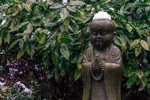 snow & temple in china