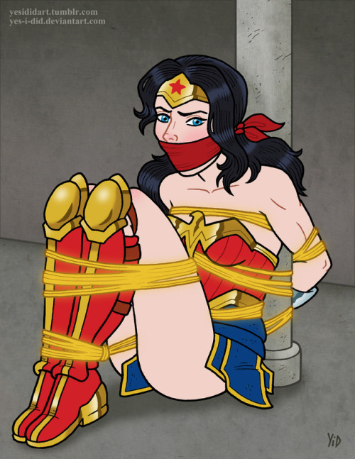 Wonder Woman Lassoed by Yes-I-DiD A recent DeviantArt commissions.  Wonder Woman has been ensnared b