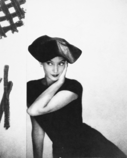 onlyoldphotography:  George Platt Lynes: Fashion Study of a Woman in Black Hat and Dress, c.1950s 