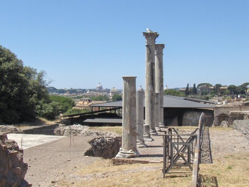 Ancient columns at palatine HillIIRC behind the columns one can see the remnants of a so called &ldq