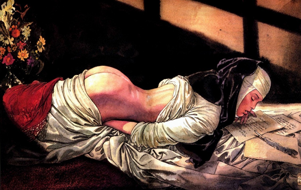 weshuffor:  The Nunsploitation of artist MIlo Manera 