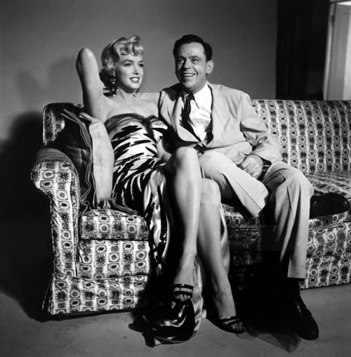 Marilyn Monroe and co-star, Tom Ewell during a publicity shoot for The Seven Year Itch (1955). Photo