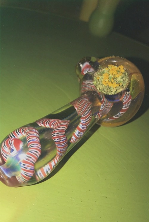 kawaiislimee: Today’s bowl…  Kosher Tangie flower, topped with some Chem Diesel crumble