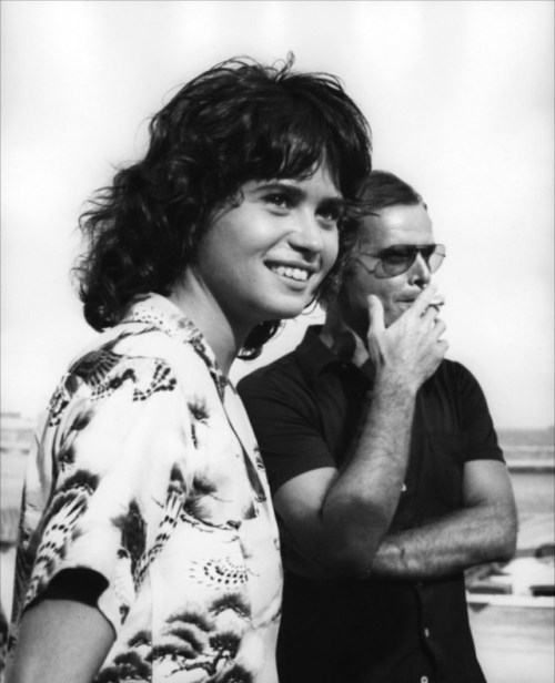 Maria Schneider with Jack Nicholson on the set of ‘The Passanger’ (1975) a film by Miche