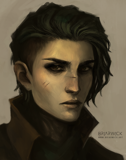 A quick token portrait for my illusionist sewage worker, Bryce Blanchard.