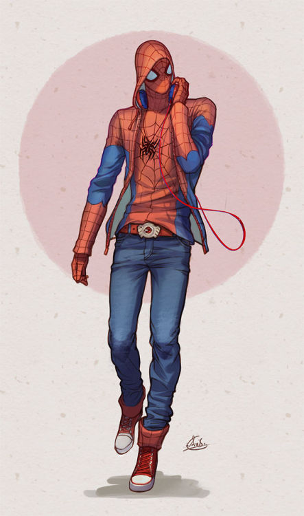 nanakorobii:  numenoryan:  kuudererules:  [Little Red Riding Hood] Credit by .Axis. http://www.pixiv.net/member.php?id=1873928  Don’t care for the Spidey or Deadpool designs, but that’s a bitchin Daredevil design.  DUUUUDDEE 