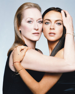 wmagazine:  Two Queens Meryl Streep and Lindsey