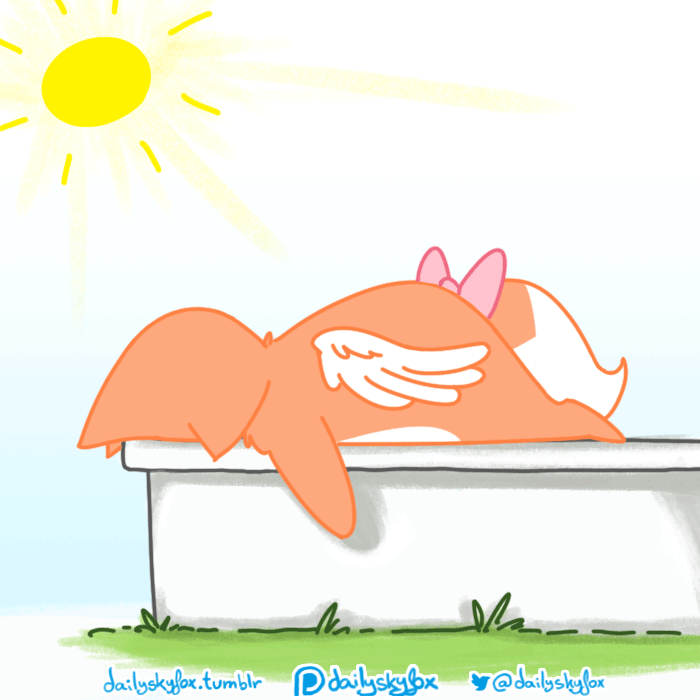 dailyskyfox: Today it was very hot in London… Skyvixie can’t function on super
