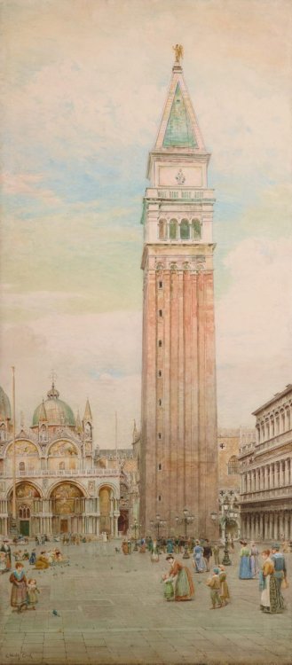 Last days of the Campanile, St Mark’s, Venice. c. 1902. Ebenezer Wake Cook (English, 1843-1926) 