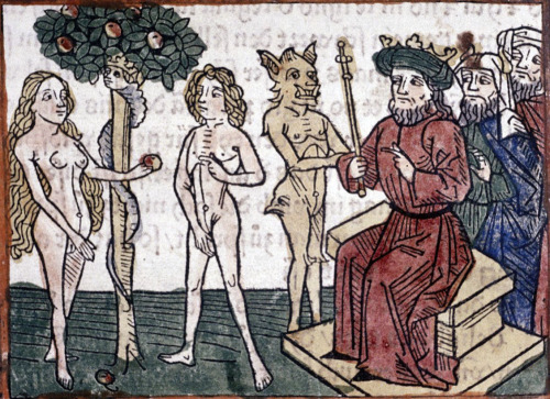 medieval:Belial shows Solomon Adam and Eve standing by the Tree of Life.1473 c.e.  Auct. 2Q inf. 2.3
