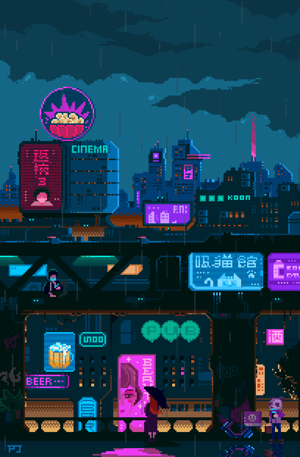 pixeljeff:  Waiting / 2019Original Pixel Art