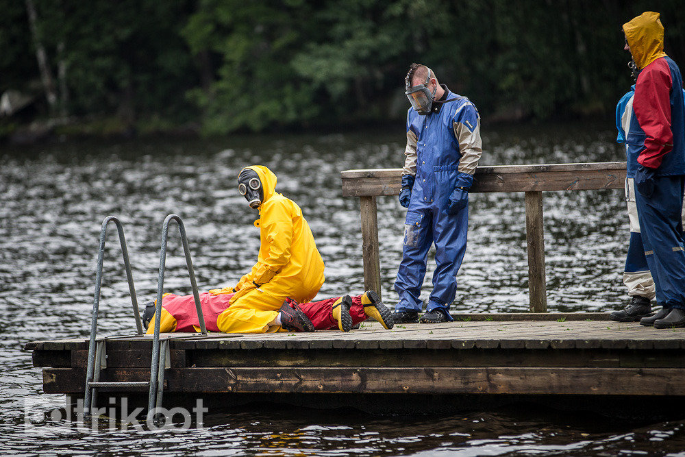 trikoot:  Fun in rain gear on an August evening in Tampere, Finland. 