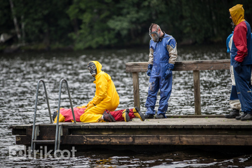 trikoot:  Fun in rain gear on an August evening in Tampere, Finland.