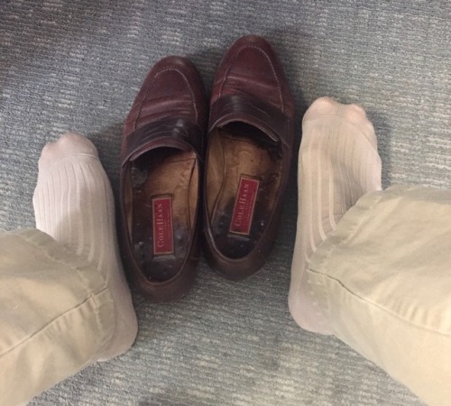 When your loafer/sock bud teases you from work…. those are my old loafers that are now his. I