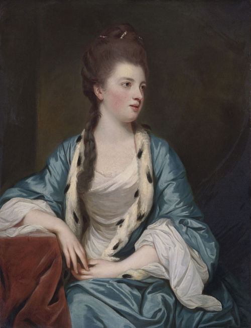 artist-joshua-reynolds: Elizabeth Kerr, Marchioness of Lothian, 1769, Joshua ReynoldsMedium: oil,can
