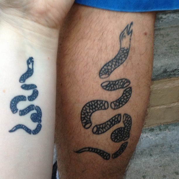 I’m not sure I’ve ever documented it before, but Spice-J and I have matching Join or Die tattoos because we love America and are the best siblings ever.