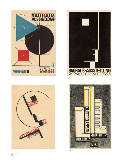 Bauhaus-Postkarten | Bauhaus postcards, 1923.Page 1. Bayer: Dreieck, Kreis, Quadrat. Variatione