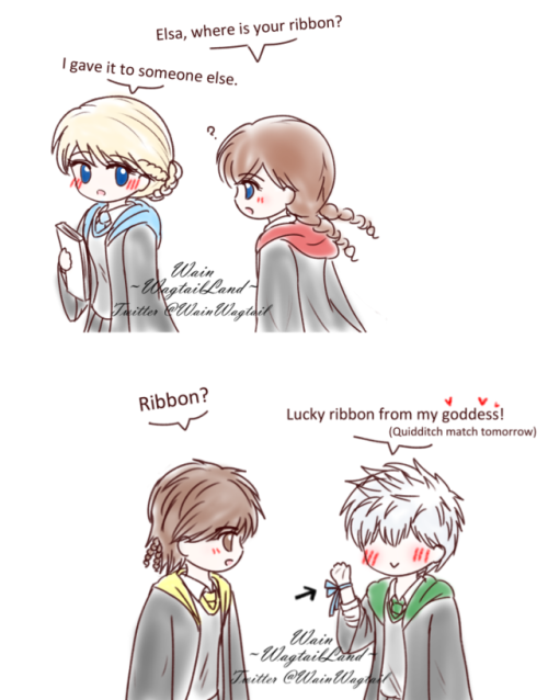 Wagtailand Jelsa Hogwarts Au Lucky Ribbon