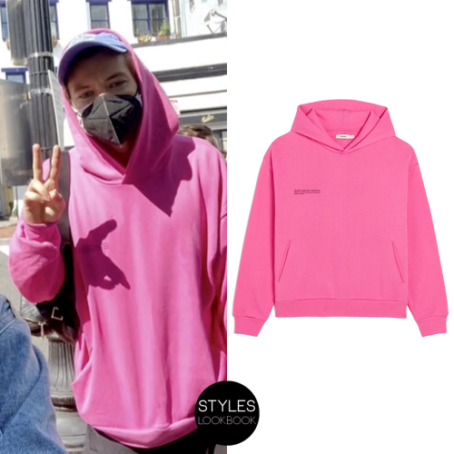 Out in Washington, Harry was pictured wearing a 365 signature hoodie by Pangaia. Photo via cour