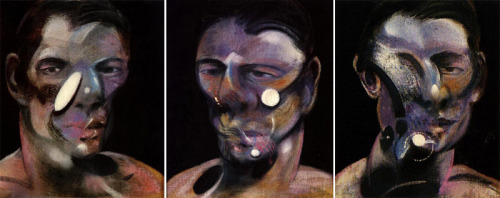 Three studies for a portrait of Peter Beard, 1975, Francis Bacon