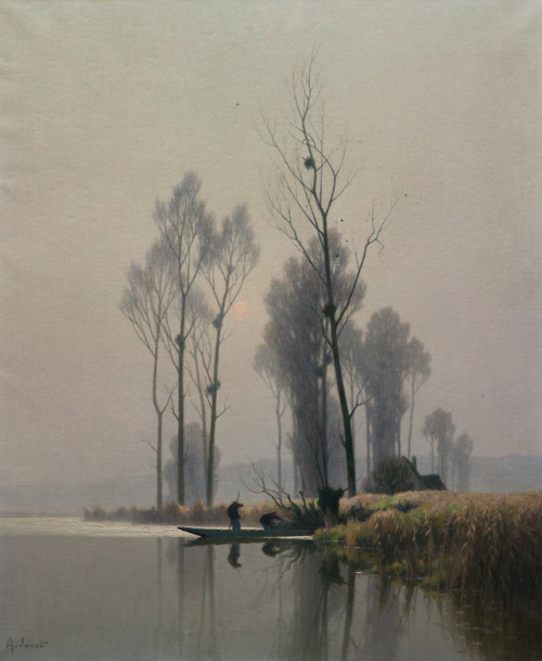 fleurdulys:Brume Matinale sur L'Eure en Novembre- Alexandre Louis Jacob