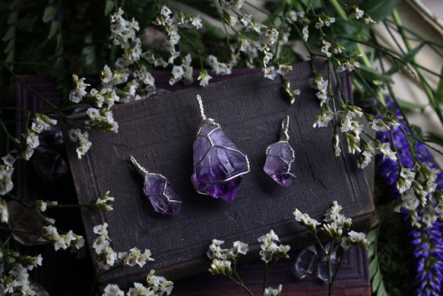 Amethyst pendants are now available tumblr | Instagram | Etsy Shop