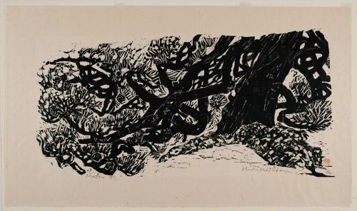 yama-bato:Matsubara Naoko Title: Pine Tree (Matsu) Date: 1960