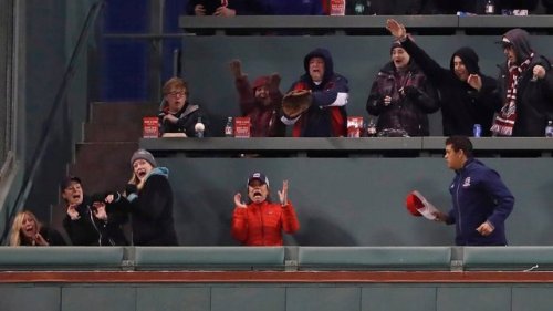 Photoshop Battles: Freaked out Red Sox fans from an oncoming home run. | sources