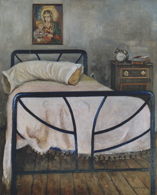 huariqueje:Bed   -   Amalia Avia, 1980.Spanish, 1939-2011Oil on canvas, 61 x 50 cm