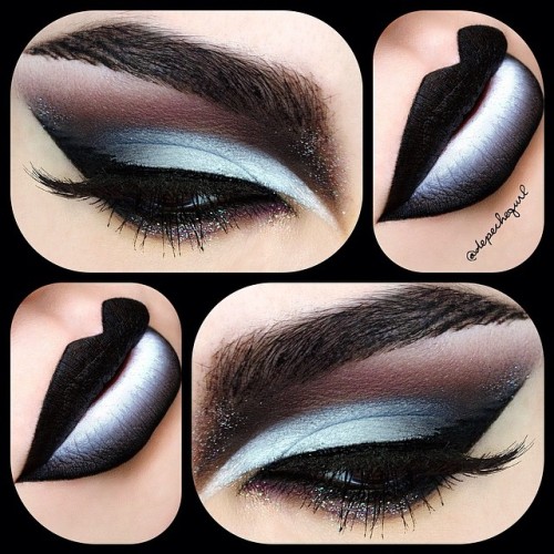 moshbrotatoes:  socialpsychopathblr: Instagram: @depechegurl   I swear I thought I saw Kat Von D make makeup tutuorials for all these but w/e
