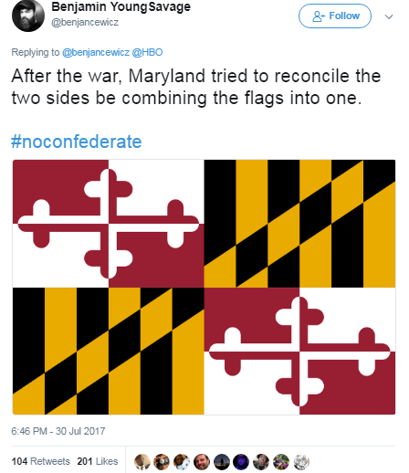 dedalvs: dontbearuiner:  black-to-the-bones:  Dropping knowledge. This thread is eye-opening.  Maryland: Not just Old Bay seasoning, apparently.  Aww, this is disappointing. I always liked Maryland’s flag. :( Maybe it’s time for a redesign. 